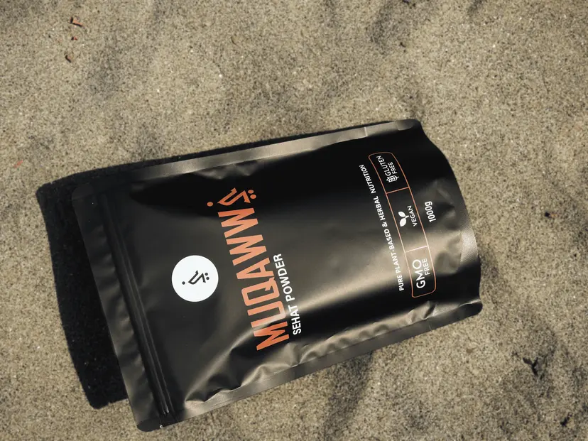 Muqawwi pouch lying on sand